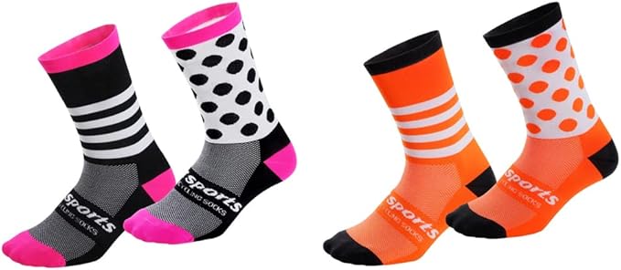 Cycling Socks Pro Mens Womens Riding Socks Bicycle Bike Sport Ankle Athletic Socks XC MTB BMX Black Pink Blue Green Orange