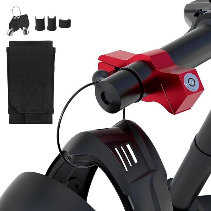 Motorcycle Lock & Helmet Lock Combo, Motorcycle Brake Lock Anti Theft Motorcycle Handlebar Lock for Mopeds, Motorbikes, ATVs, Dirt Bikes, Street Bikes