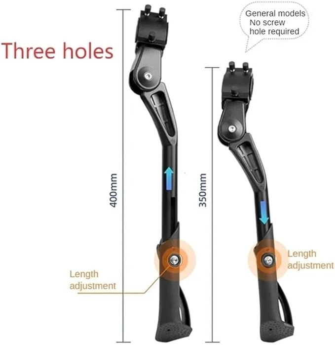 Adjustable Bike Kickstand Aluminum Alloy Side Stand for MTB Folding Electric Bike Snow Vehicles 24-29 Inch Universal Fit