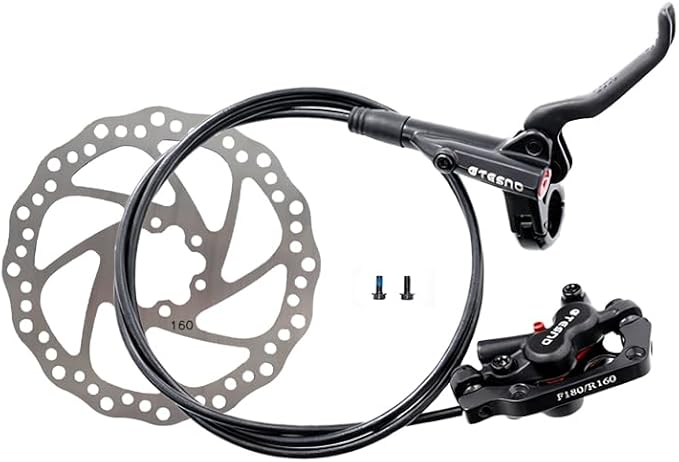 MTB Hydraulic Disc Brakes Set Left Front 800mm Right Rear 1400mm with 160mm Rotors,Aluminum Oil Pressure Calipers Levers for Mountain bike E-Bike Fat Bike Road Bike