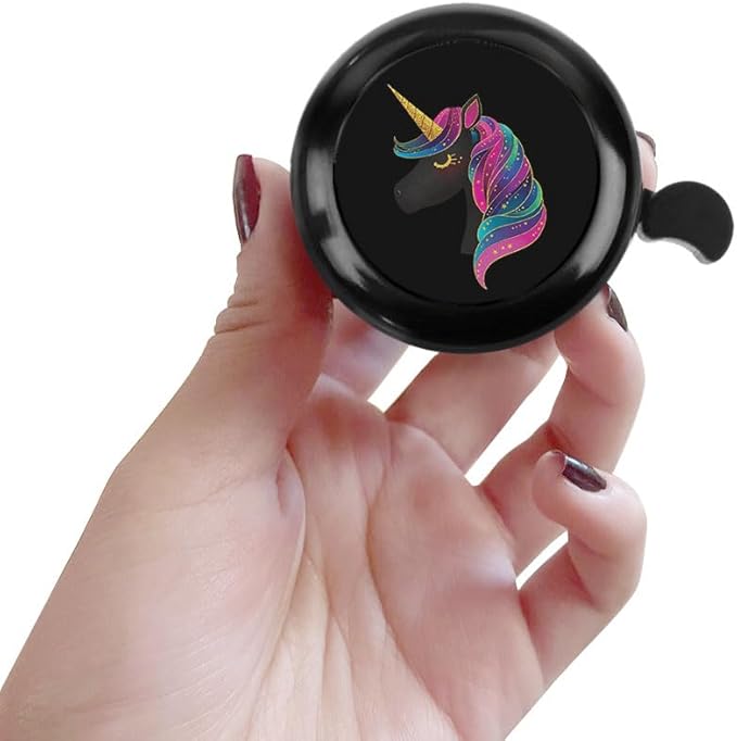 WIRESTER Black Aluminum Round Bike Bell, Classic Ring Bicycle Bell, Bike Accessories Bell Ring for Adults Kids Girls Boys - Dog Cat Animal Cute Records