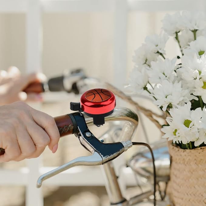WIRESTER Red Aluminum Round Bike Bell, Classic Ring Bicycle Bell, Bike Accessories Bell Ring for Adults Kids Girls Boys