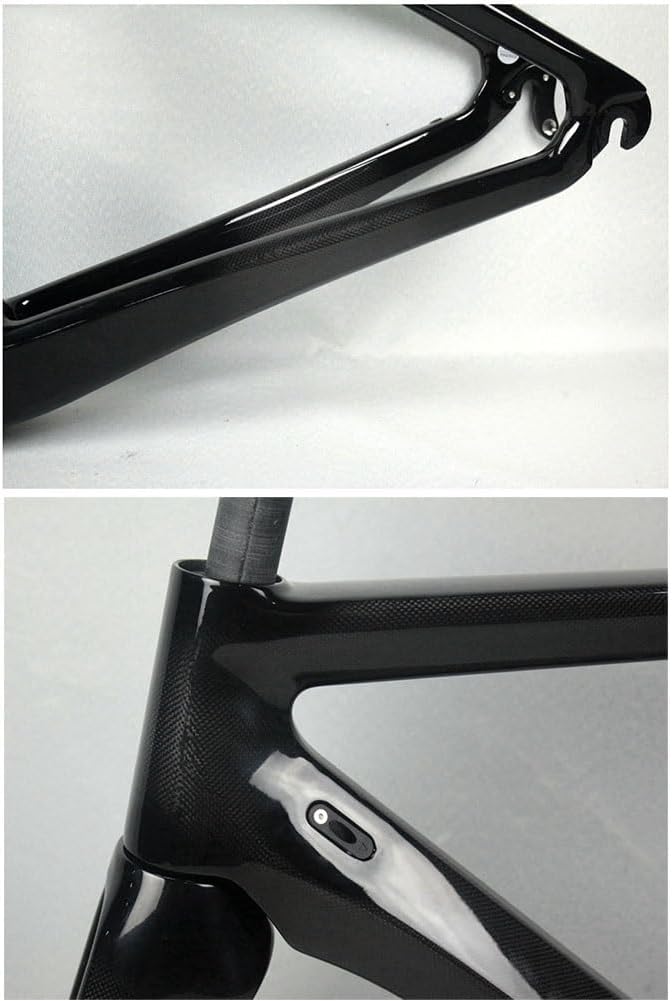 TUJISEK 700C Road Bikes Frame Carbon Fibre Frameset with Fork + Headset 47/50/52/54/56CM Frame V Brake QR 130MM Internal Routing Ultra Light