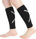 Calf Compression Sleeve for Men & Women, Reflective Footless Socks for Shin Splint Relief & Night Running, Cycling