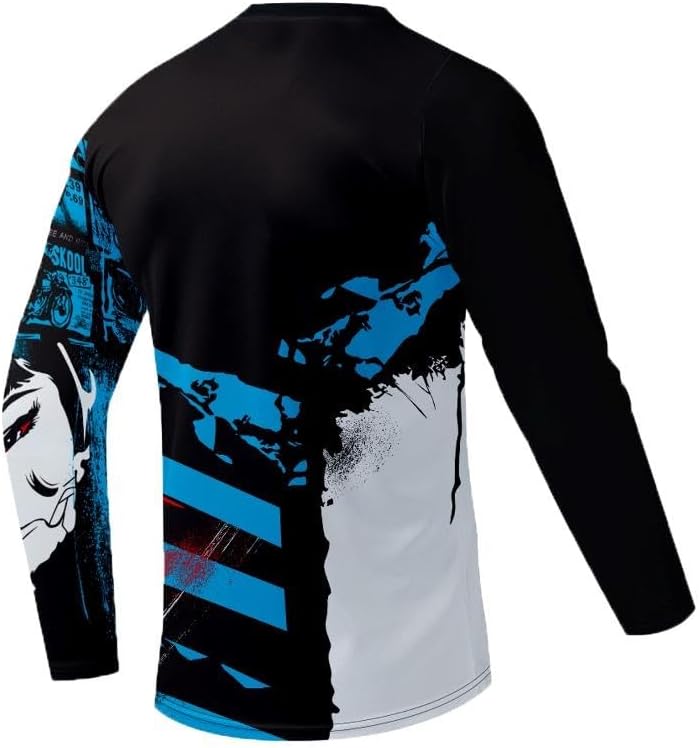 Men's MTB Shirt Long Sleeve Off-Road Motocross Cycling Jersey Mountain Bike Shirts Quick-Dry Moisture Wicking