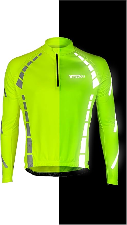 ReflecToes Reflective Cycling Jersey Full Sleeve for Men & Women – Breathable Bike Shirt