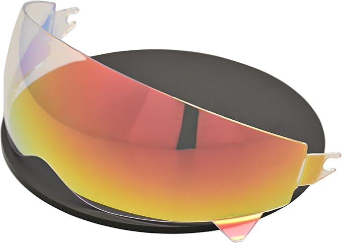 Compatible with EXO Covert Visor Replacement Motorcycle Helmet Visor Sun Protection Anti-Scratch, Universal(Clear Revo Red)