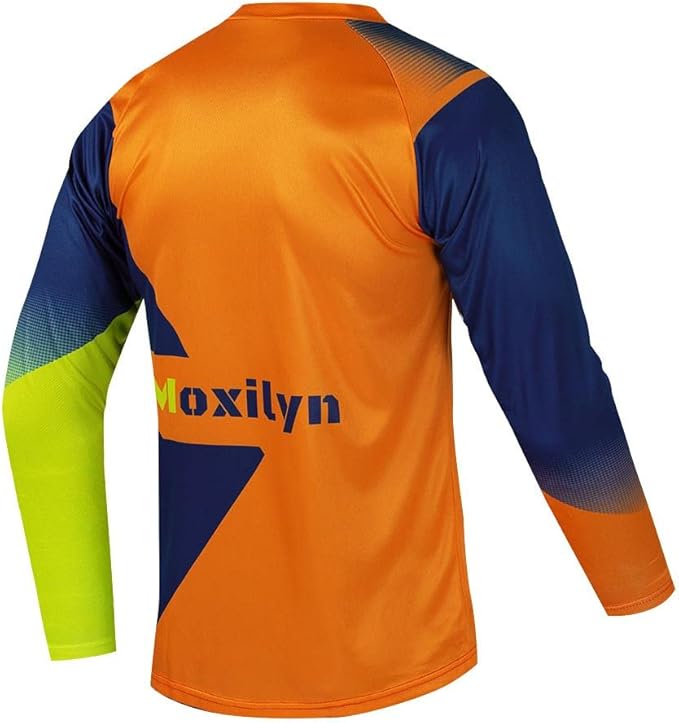 Men's MTB Shirt Long Sleeve Off-Road Motocross Cycling Jersey Mountain Bike Shirts Quick-Dry Moisture Wicking