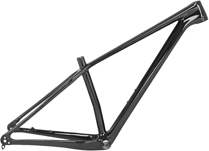 27.5er 29er Carbon Fibre Mountain Bike Frame 15/17/19in Disc Brake Bike Frame XC Cyclocross Hardtail Frame 12 * 142mm Thru-Axle Mens Womens Bikes Frame(Glossy Black,27.5 * 19")