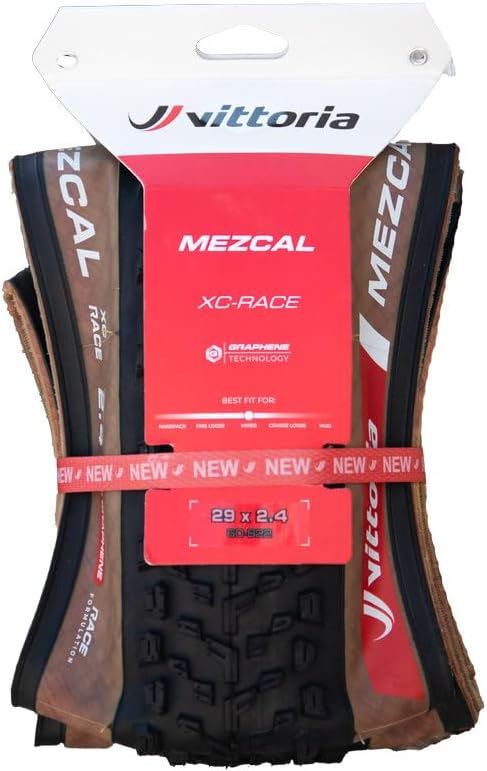 Vittoria Mezcal XC Race Tubeless Ready Mountain Bike Tire - Fast Rolling XC MTB Tire for Mixed Terrain