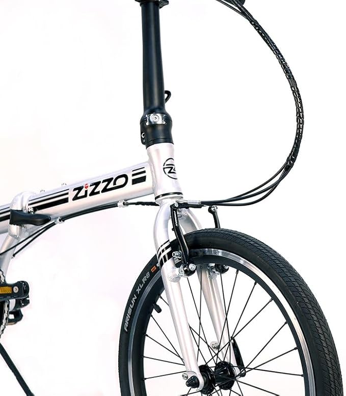 ZiZZO Liberte Plus 23 lb Lightweight Aluminum Alloy 20-Inch 8-Speed Folding Bicycle with Quick Release Wheels