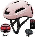 Bike Helmet, Smart App Program Bike Helmet with USB Rechargeable Light, Back Light Mountain for Adult&Men Women, with Turn Signals Remote Control