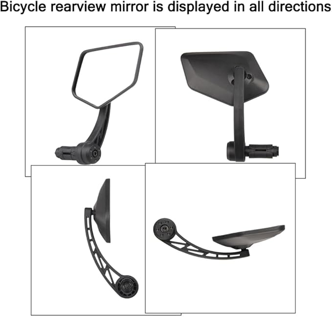 1 Pair Bike Mirror Handlebar end Mount Bicycle Mirrors E-Bike Mirrors, HD Glass Convex Mirror, Rotatable And Adjustable Wide Angle Rear View Shockproof Mirrors,Safe Cycling Bike Accessories.