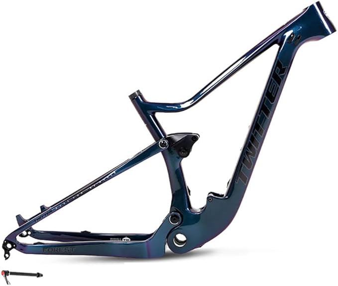 Mountain Bike Frame Carbon Fiber Trail Bike Frame 27.5/29er 15''/17''/19'' Suspension Frame Travel 120mm Boost Thru Axle 12x148mm Disc Brake XC/AM/DH(Varicolored,29 * 17'')