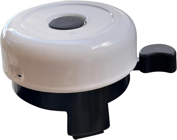 Bike Bell Classic Bicycle Bell with Loud Clear Sound, White and Black, for Adults and Kids, Easy Mount Design
