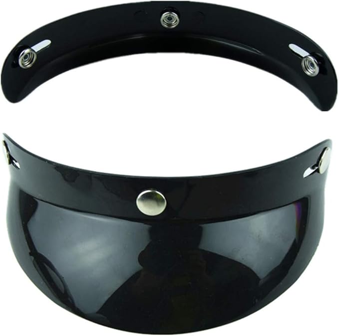 VCOROS Helmet Peak Shield Open Face Retro Motorcycle Helmet Sun Shade Protector Black Peak Shield