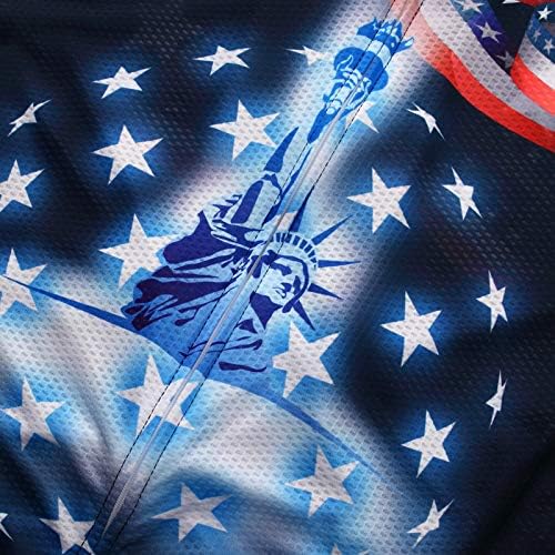Cycling Jersey Short Sleeve USA Style Bike Tops with Pocket Reflective Stripe