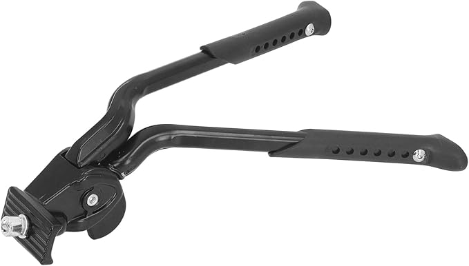 Aluminum Alloy Double Leg Bike Kickstand - Center Mount Bicycle Stand with 7 Hole Height Adjustable Design - Sturdy Support for Mountain and Road Bikes - Rustproof and Anti Slip