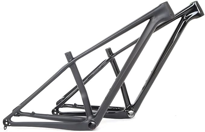 Carbon Fiber Mountain Bike Frame 27.5er 29er XC AM Hardtail Bike Frame 15''/17''/19'' 12 * 142mm Thru Axle Frame Disc Brake Routing Internal(Glossy Black,29 * 17'')