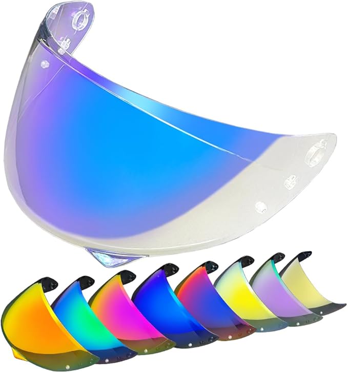 HJ-34P Helmet Visor Replacement for HJC C10.Motorcycle Helmet Shield UV Protection Compatible with HJC C10 (Revo Clear Blue)