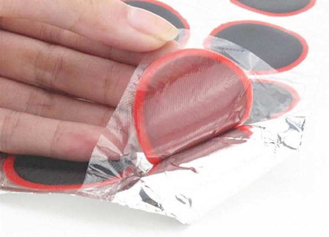 Shuxy 96pcs Bike Tire Repair Kit Bicycle Tire Patch Hardened Levers Not Self-Adhesive Rubber Patch Outdoor Cycling Bicycle Tire Lever Rasp Tool for All Inflatable Inner Tubes in Road Emergency