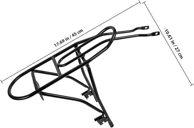 Aluminum Alloy 20-inch Folding Bicycle Rear Cargo Rack Black Compatible Brake Bike Backseat Rack for Folding Bikes and Commuter Cycling Storage