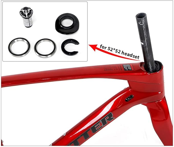 Carbon Fiber Road Bike Frameset Disc Brake Racing Frame 45/48/51/54CM 12x100/12x142mm Thru Axle Bicycle Frame for 700c Wheels(Dark Gray,45cm)