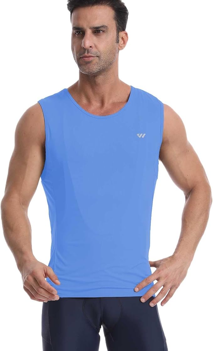 Lo.gas Sleeveless Cycling Jersey Men, Biking Base Layer Breathable and Lightweight with Back Pocket Sports Vest
