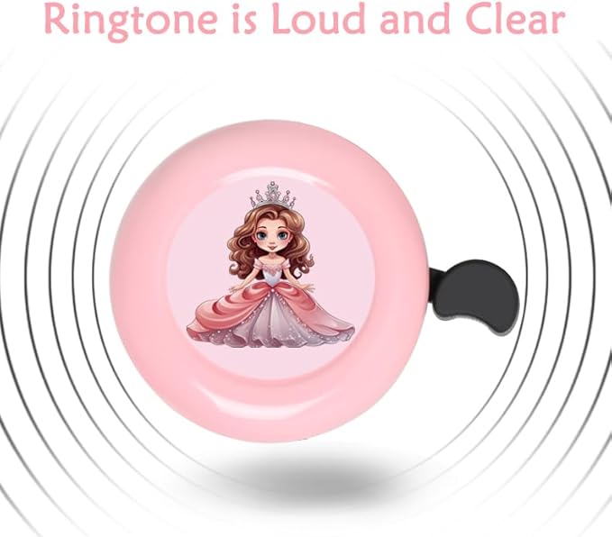 Kids Bike Bell for Little Girls, Pink Handlebar Ring Bell for Toddlers, Universal Bicycle Bell for Scooter, Tricycle, Balance Bike
