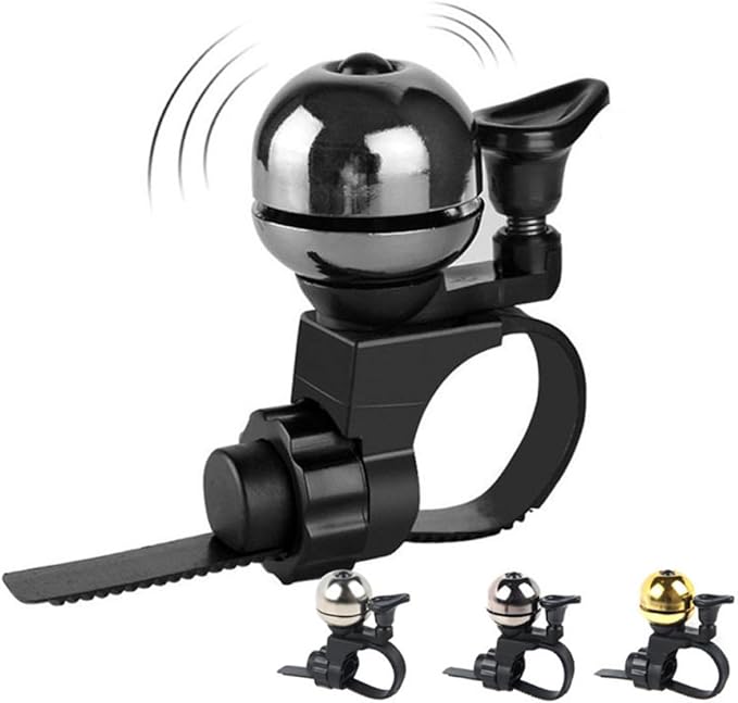 IMIKEYA Vintage Bike Bell and Scooter, Silver Removable Handlebar Ring Bell, Loud Crisp Sound Bicycle Accessory for Mountain and Road Bikes