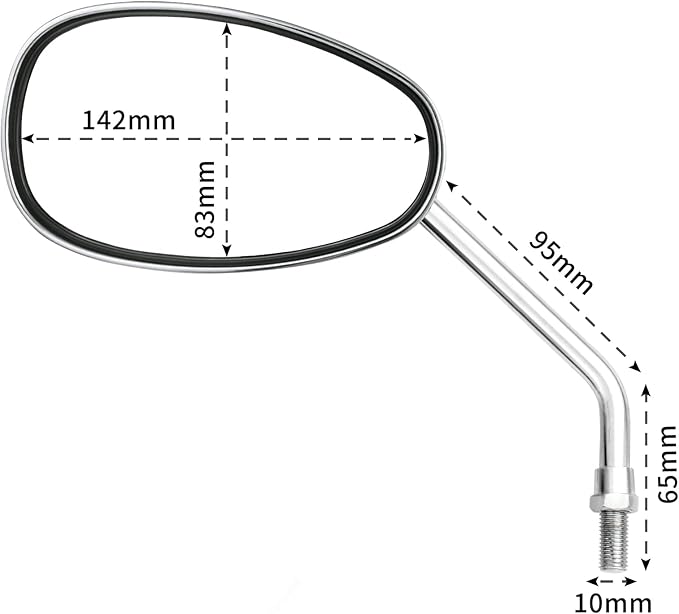 Universal 10mm Chrome Motorcycle Rear View Side Mirrors Handle Bar Bar End Motorcycle Mirrors