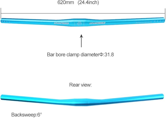 UPANBIKE Mountain Bike Road Bicycle Aluminium Alloy Handlebar 31.8mm 620mm Flat Bar