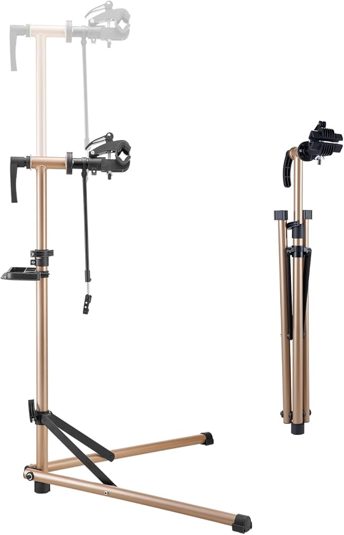 VEVOR Bike Repair Stand, 88 lb Heavy-duty Bicycle Work Stand with 41.3-59.8 in Adjustable Height & Magnetic Tool Tray, Foldable Bicycle Maintenance Rack, Shop Home Mechanics for Mountain & Road Bike
