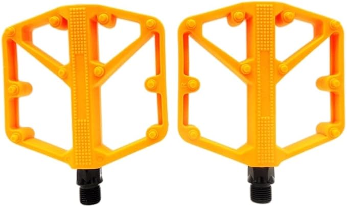 Mountain Bike Pedals with DU Bearings, Aluminum Alloy (6061) Treadle, Anti-Slip Nylon Platform – Compatible with Road and for Hybrid Bicycles