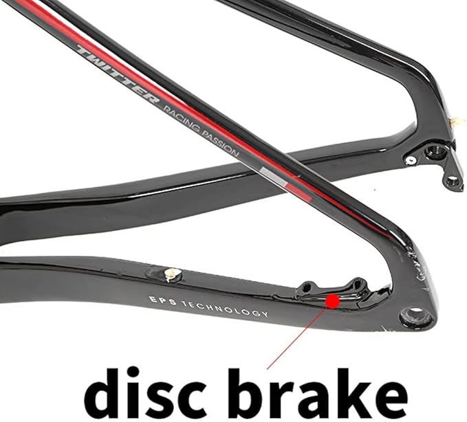 Carbon Road Bike Frameset Disc Brake 700C Off-Road Racing Frame 45/48/51/54cm Front 100mm Rear 142mm Thru Axle Frame Set(Yellow,45CM)