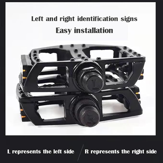 Aluminum Bicycle Pedals, Lightweight Non-Slip, 9/16 Inch, Fits Most Adult Bikes & MTB