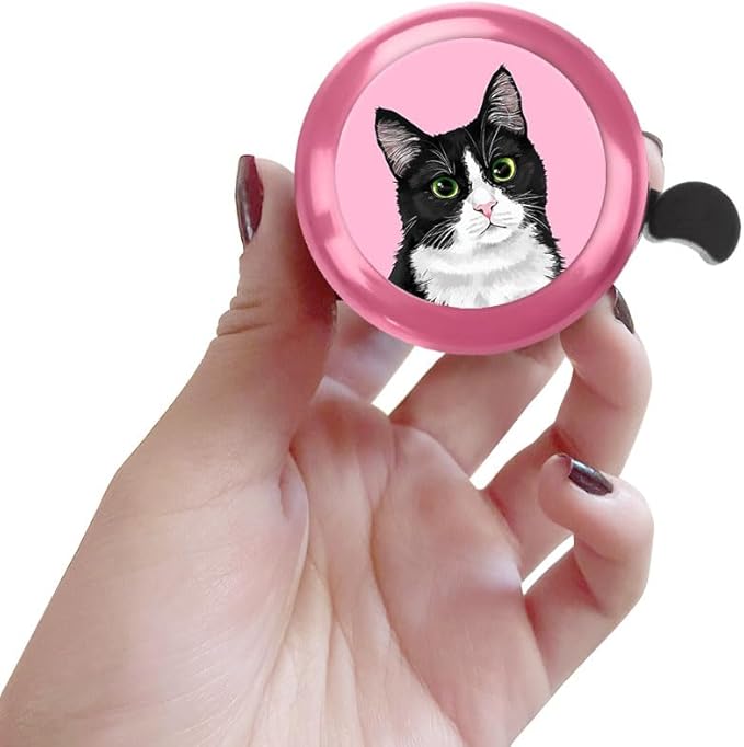 WIRESTER Pink Aluminum Round Bike Bell, Classic Ring Bicycle Bell, Bike Accessories Bell Ring for Adults Kids Girls Boys - Animals