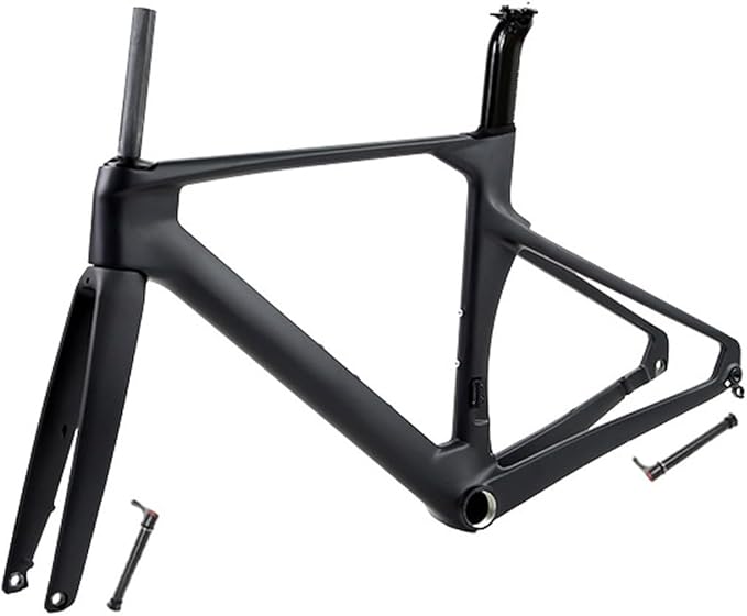 700c Road Bike Frameset Lightweight Carbon Racing Frame 43.5/46/48/50/52/54/56cm Disc Brake Frame Internal Routing Thru Axle F100mm/R142mm(46CM)