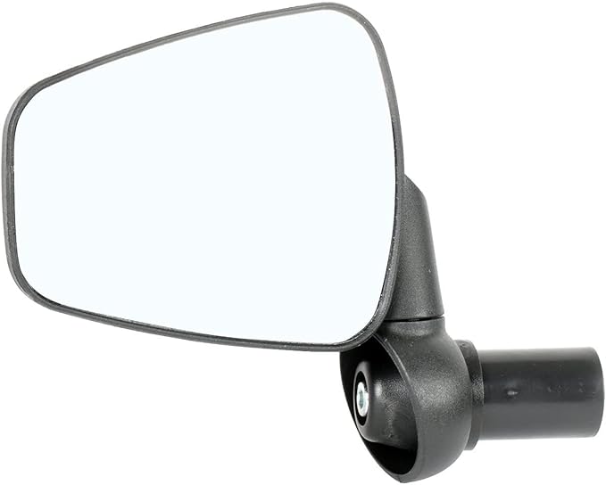 Zefal Dooback 2 Left Bike Mirror – 56 cm2 Convex Chrome-Plated ABS Rearview Mirror for 16–22 mm Handlebar Ends – Foldable, 3D Adjustable with 8-Notch Positioning, eBike & Commuter Compatible