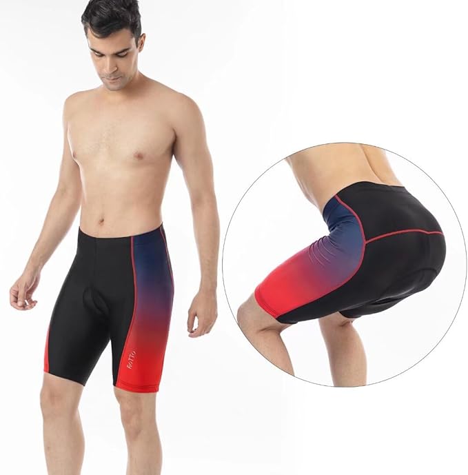 ROTTO Men's Cycling Shorts Padded Bike Shorts with Sponge & Gel Padding for Road & MTB Biking