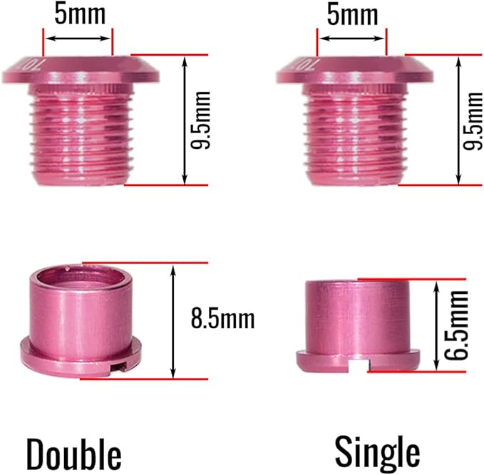 5 PCS 7075 Aluminum Alloy Single Chainring Bolts Double Chainring Bolts for Road MTB Bicycle Crankset
