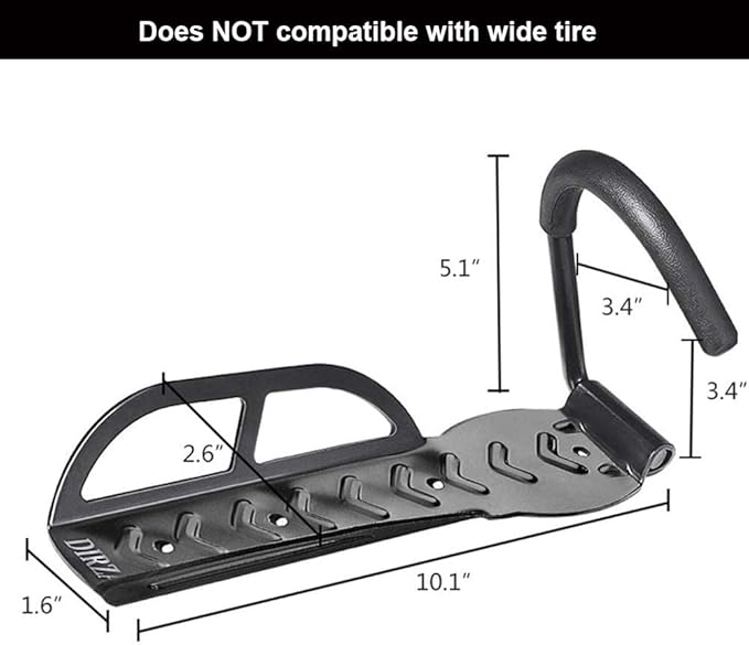 Dirza Bike Rack Garage Wall Mount Bike Hanger Bike Hooks Bike Storage Bicycle Vertical System for Garage Indoor Shed - Easily Hang/Detach - Holds up to 65 lb with Screws Black