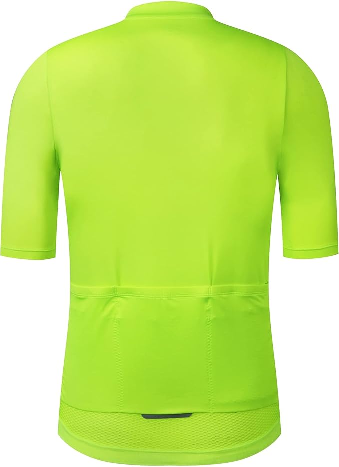 Men's Cycling Jersey Zipper Pocket Short Sleeve Lightweight Aero Race Fit Bike Jersey, UPF 50+ Biking Cycling Shirt