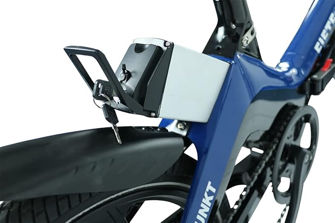 BLAUPUNKT FIENE 20 Inch Folding Electric Bike, Pedal and Throttle Assist, Foldable Step-Through Frame, UL Certified eBike for Adults, Orange/Black
