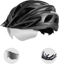 ROCKBROS Bike Helmet for Adult Men Women with Suggested Fit 58-65cm, Detachable Magnetic Goggles & Sun Visor, Lightweight with Adjustable Side and Chin Strap, Suitable for Myopia Glasses