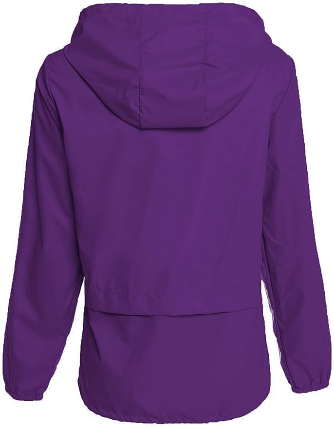 Avoogue Raincoat Women Lightweight Waterproof Rain Jackets Packable Outdoor Hooded Windbreaker