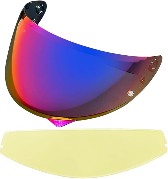 HJ-34P Helmet Visor Replacement for HJC C10.Motorcycle Helmet Shield UV Protection Compatible with HJC C10 (Revo Rose Red+Anti Fog Film)
