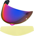 HJ-34P Helmet Visor Replacement for HJC C10.Motorcycle Helmet Shield UV Protection Compatible with HJC C10 (Revo Rose Red+Anti Fog Film)