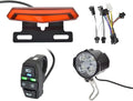 TEQIN Ebike Headlight and Tail Light Sets, 24V - 48V Front Rear Warning Lights Kit, LED Night Spotlight Cycling Modification Parts, E-Bike Headlight Turn Signal Rear Light with Switch 24-48V