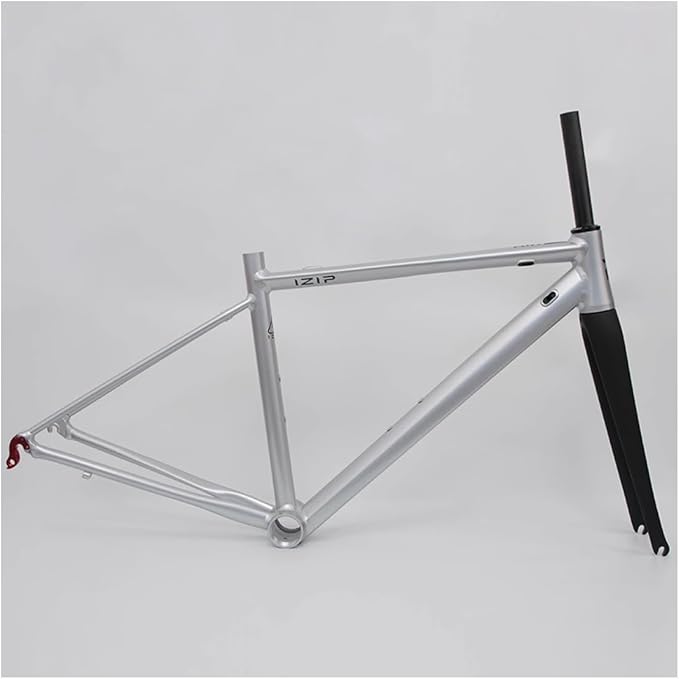 43CM 45CM 47CM 50CM 53CM Road Bike Frameset 700C Aluminum Alloy Quick Release Frame 100/130mm C Brake BSA BB68 Climbing Bike Frame with Carbon Fiber Fork(Silver 1,45cm)